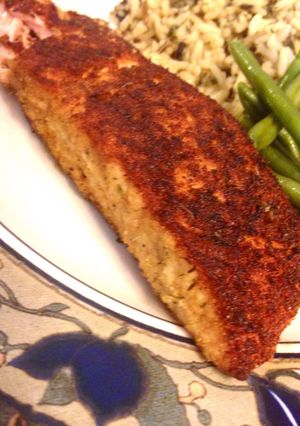 A picture of Blackened Seasoned Salmon.