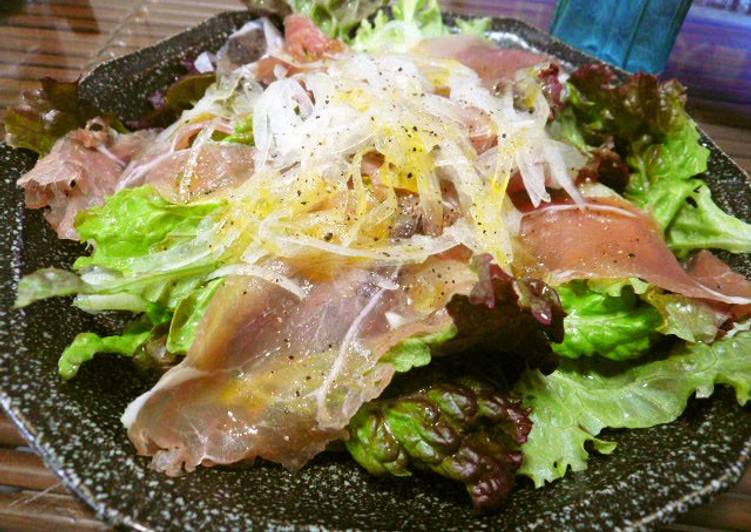 Prosciutto and Onion Salad with Homemade Dressing