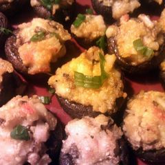 A picture of Crab Stuffed Baby Portabello Mushrooms.