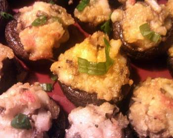 How To Serving Recipe Crab Stuffed Baby Portabello Mushrooms Delicious and Healthy