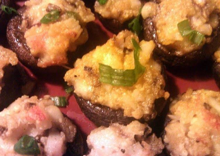 Simple Way to Make Speedy Crab Stuffed Baby Portabello Mushrooms