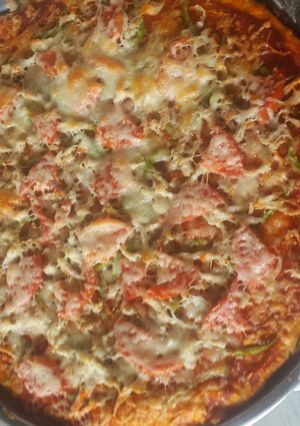 A picture of 2 ingredient pizza base.