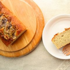 A picture of Moist Banana and Walnut Pound Cake.