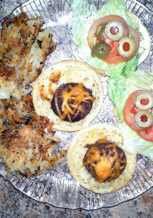 A picture of English muffin sliders.