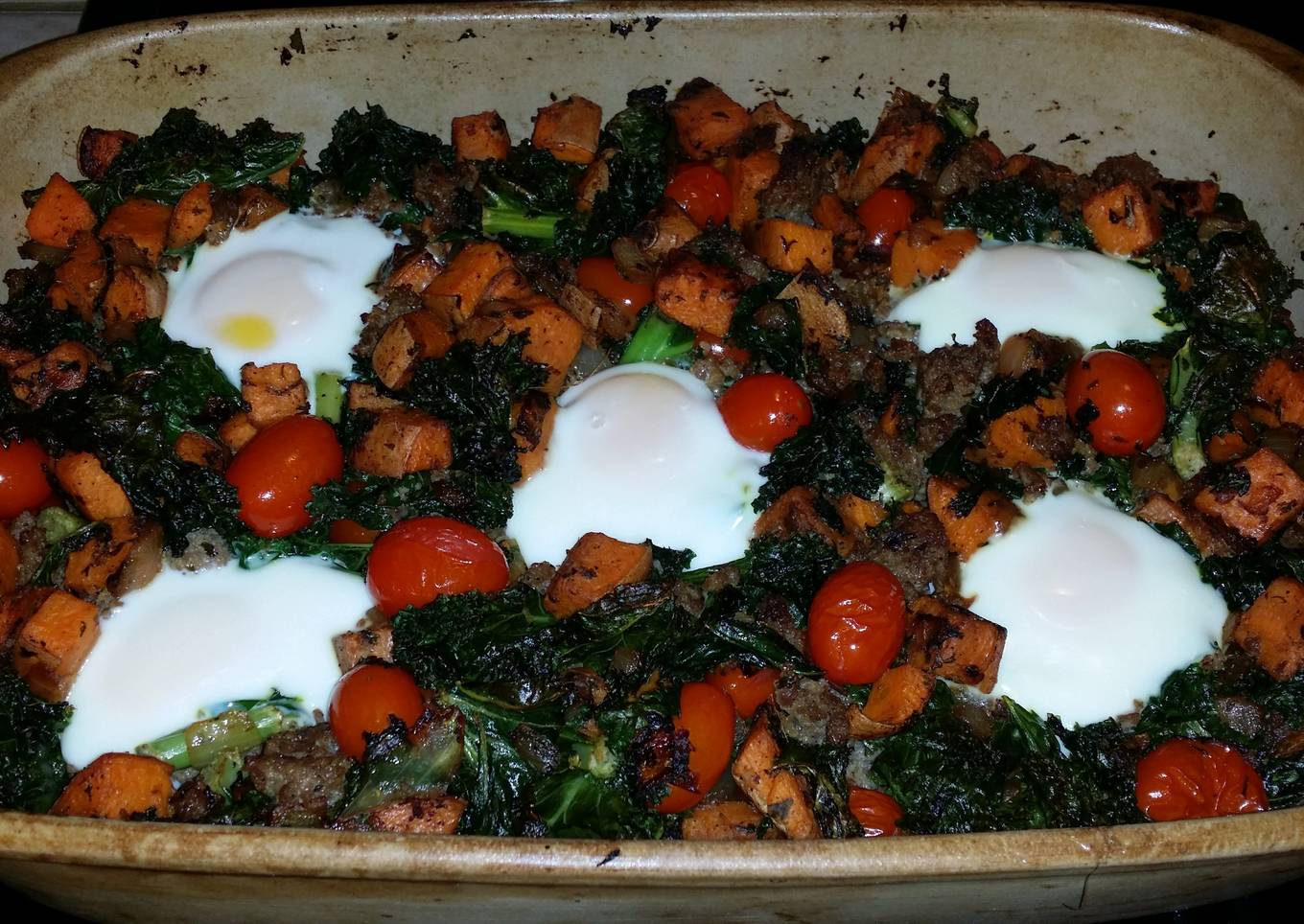Sausage -Kale egg bake