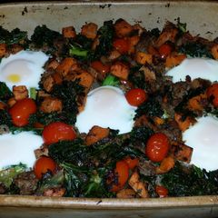 A picture of Sausage -Kale egg bake.