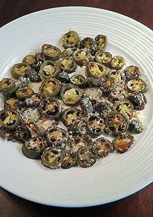 A picture of Roasted Parmesan Garlic Jalapeno Rounds.