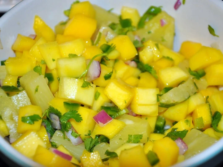 Easy Steps to Prepare Recipe Savory Pineapple Mango Salsa that is  Makes Drooling, Really Delicious}