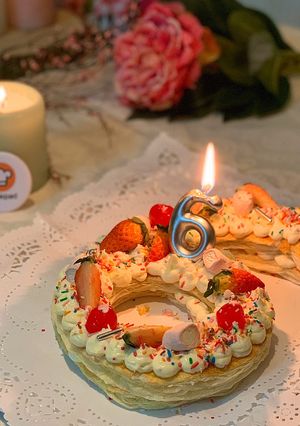 Una foto de Tarta para celebrar el cumple 6 de Cookpad🥳🥳