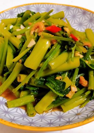 🇹🇭【在地食材】泰式蝦醬空心菜 的食譜成品照片