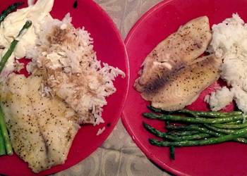 Easy Serving Recipe Tilapia Asparagus White Rice Delicious Steady