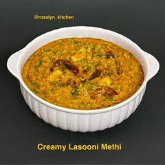 A picture of Creamy Lasooni Methi.