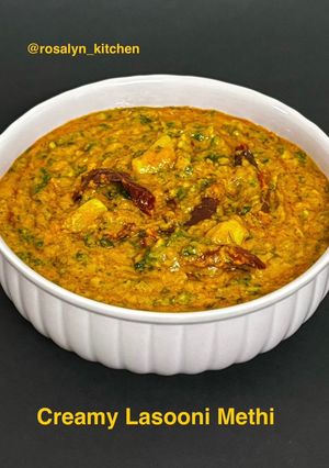 A picture of Creamy Lasooni Methi.