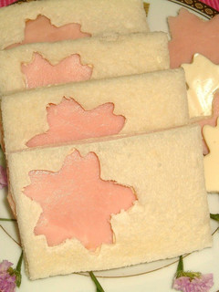 A picture of Cherry Blossom Viewing Sakura Sandwiches.