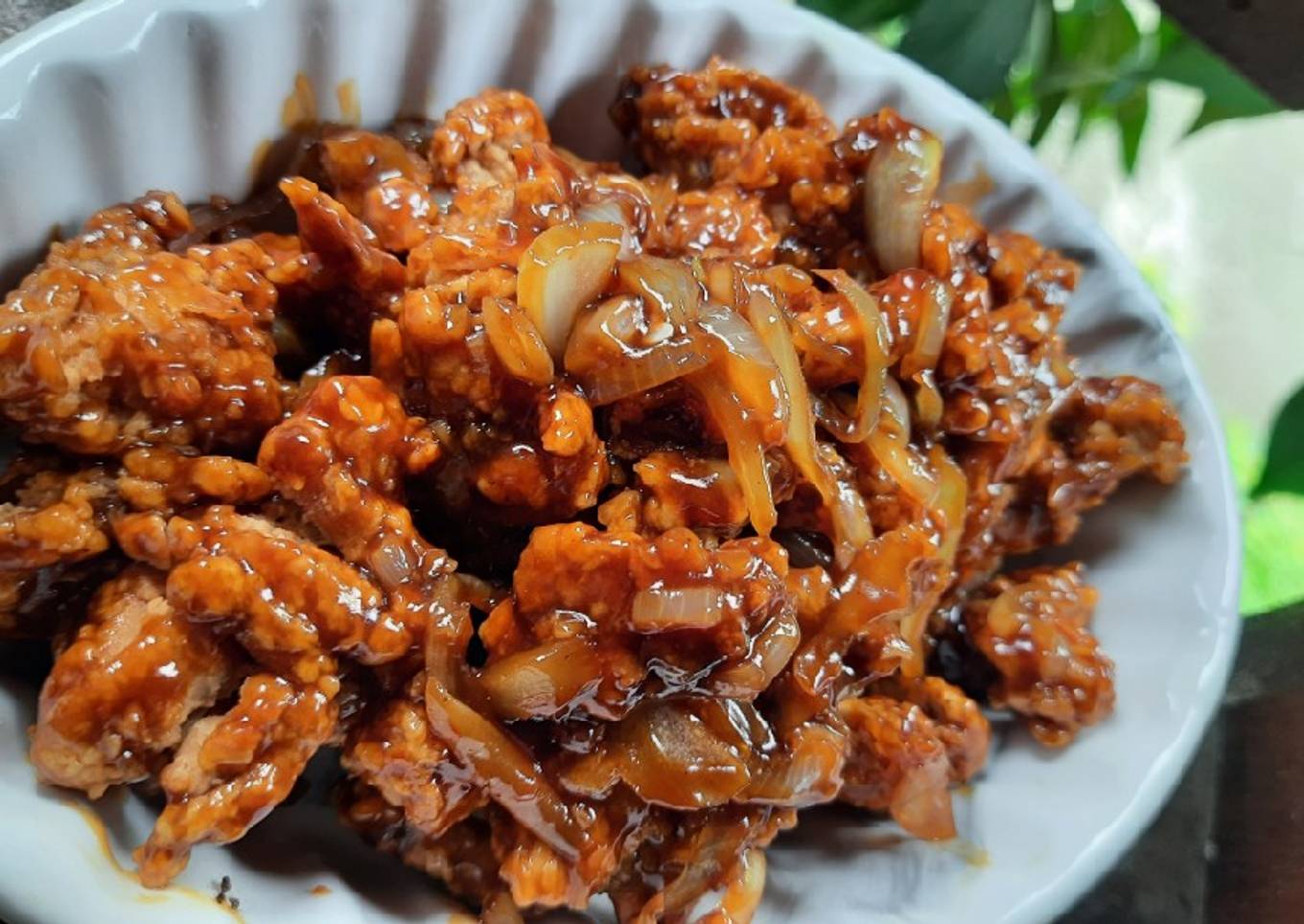 Ayam goreng tepung saus mentega