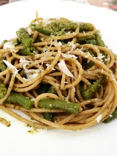 Foto di Spaghetti al pesto e fagiolini