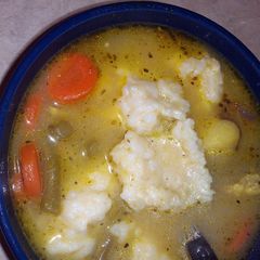 A picture of moms dumplings for chicken noodle dumpling soup (for large batch.
