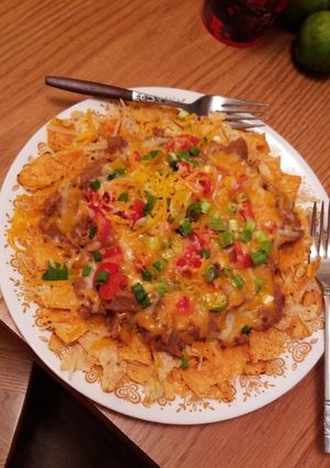 A picture of Fridge Clean Out Nachos.