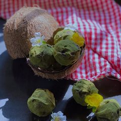 A picture of Cranberry Moringa Choco Truffles.