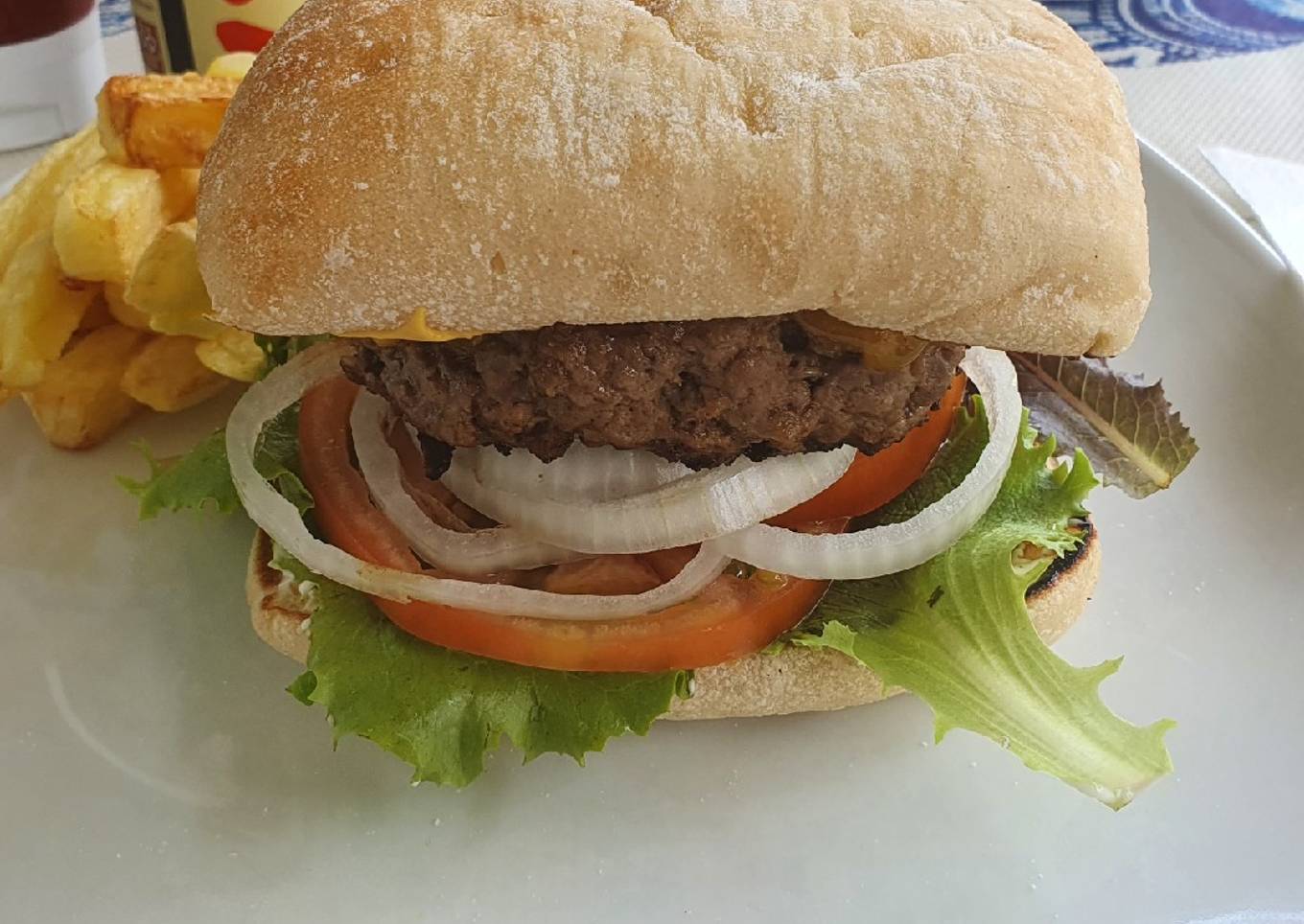 Hamburguesa Americana con Ciabatta de cristal