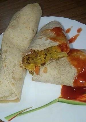 A picture of Rajma Tikki Roll.