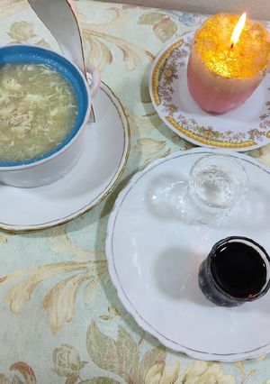 A picture of Chicken corn soup.