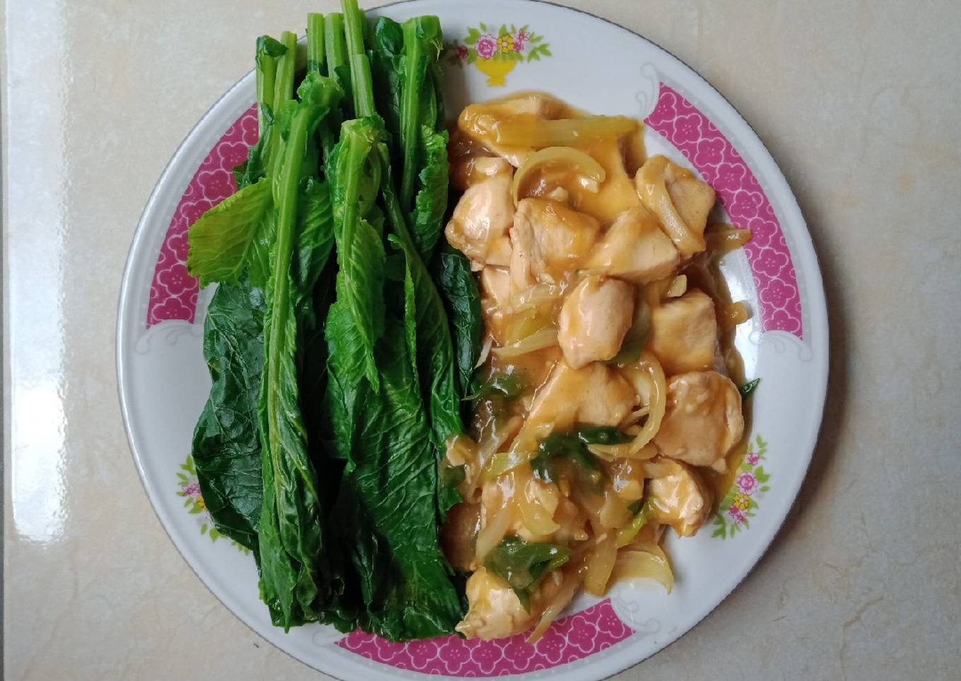 Kailan Siram Ayam saus tiram