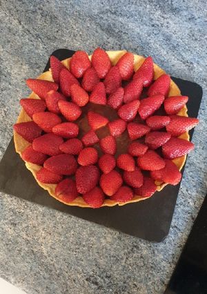 Une photo de Tarte chocolat & fraises