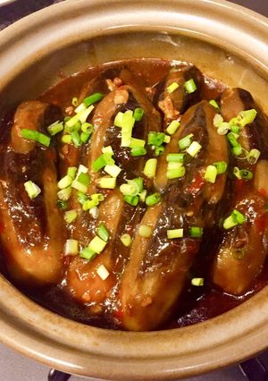Hình của món Cà tím om cay.