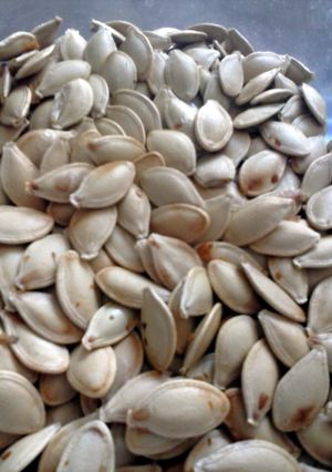 A picture of Roasted spicy pumpkin seeds.