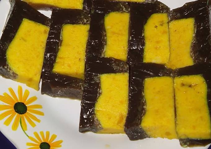 Labu kuning lapis puding coklat