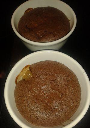 A picture of Pear and chocolate pudding.