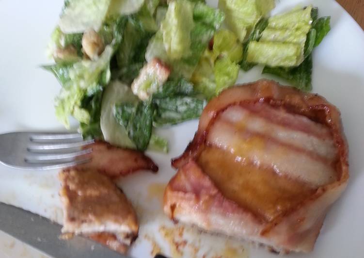 Bacon wrapped pork chops