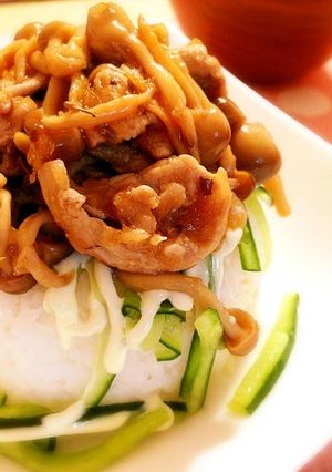 A picture of Budget Friendly Recipe: Sweet and Savory Ginger Pork on Rice.