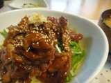ginger pork rice bowl