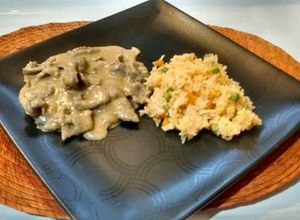 Una foto de Bistec encacahuatado