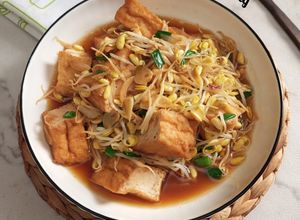 Foto resep Tumis Kecambah Kedelai dan Tahu