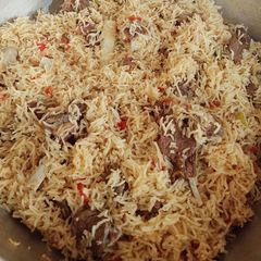 A picture of Spicy Mutton Pulao.