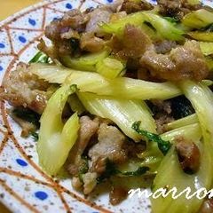 A picture of Stir Fried Celery and Pork with Oyster Sauce.