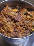தலை குடல் ஈரல் கறி(goat head,intestine and liver curry recipe in tamil)