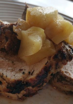 A picture of Pork Tenderloin with Seasoned Rub & Spiced Apples.