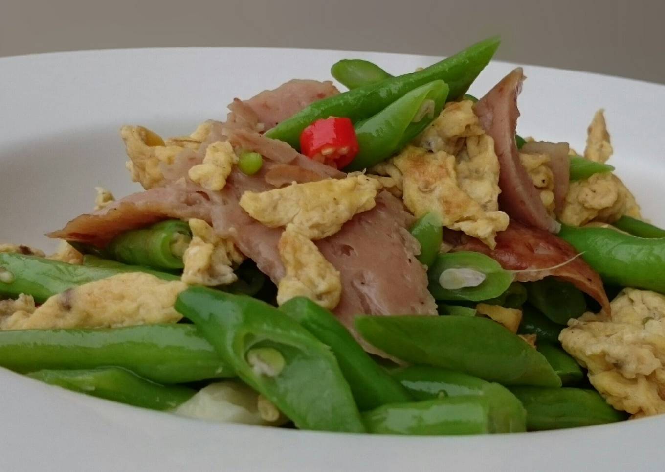 Green Bean With Spam And Egg