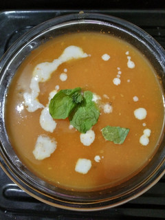 A picture of Pumpkin veggie soup.