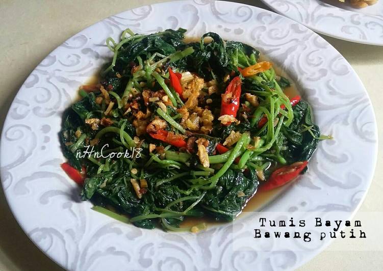 Tumis bayam bawang putih