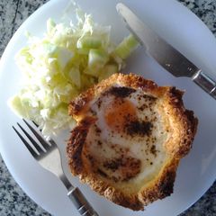 A picture of Baked Eggs in the Basket..