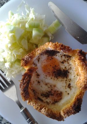 A picture of Baked Eggs in the Basket..