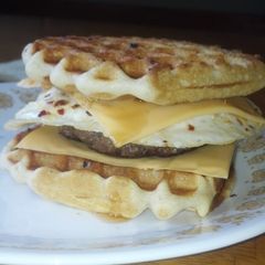 A picture of Ultimate Breakfast Banana Waffle Sandwich.