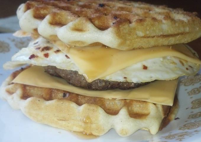 Ultimate Breakfast Banana Waffle Sandwich