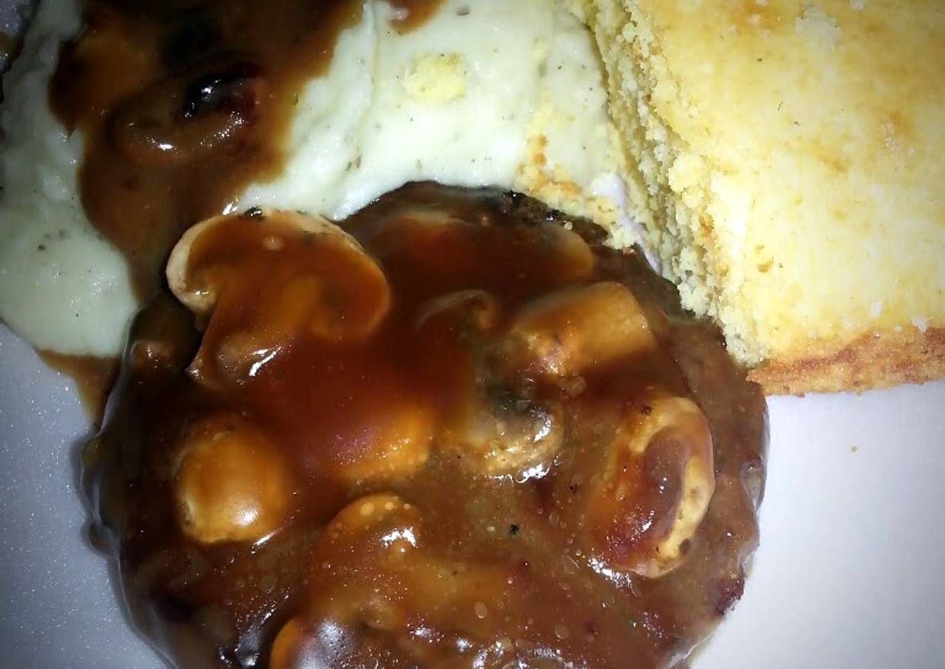 Salisbury steak with herb puree