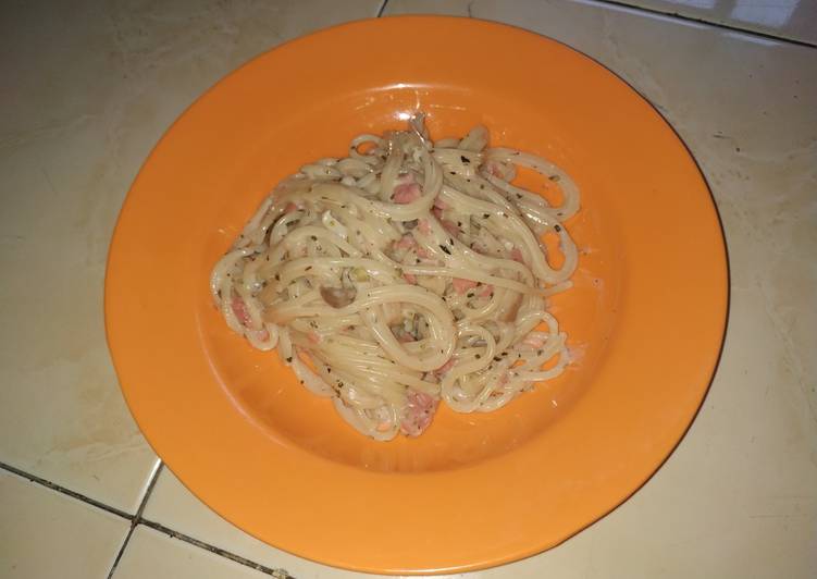 Resep Spaghetti Carbonara Wegah Kelangan yang Bisa Manjain Lidah